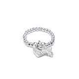 Santeenie Silver Charm Ring - Tiny Bee