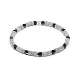 Frankie's Silver Bracelet  - Jet Black