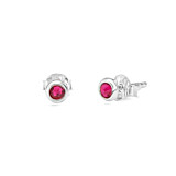 Outlet NU & MII Anya Ruby Stud Silver Earrings
