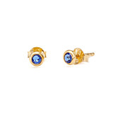 Outlet NU & MII Anya Sapphire Stud Gold Earrings