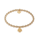 Mini Orchid Gold Charm Bracelet - Fatima Hand