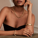 NU & MII Herringbone Chain Gold Plated Bracelet