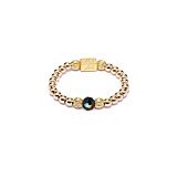 Aster Gold Plated Ring - Jet Black
