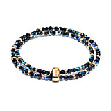 Looped Mini Blisski Gold Plated Bracelet - Black Crystal