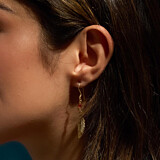 Feather Gem Gold Plated Earrings - Choice of Colour