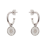 Crown Chakra Hoop Silver Earrings