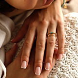 Aster Gold Plated Ring - Turquoise