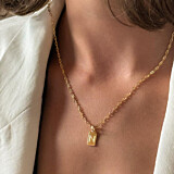 NU & MII Nora Personalised Tag Gold Plated Necklace