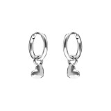 NU & MII Huggy Heart Silver Hoop Earrings