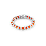 Mini Ria Silver Ring - Orange