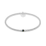 Aster Silver Bracelet - Jet Black