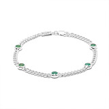 NU & MII Manhattan Silver Bracelet - Green Crystal