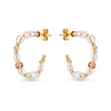 Outlet Aphrodite Pearly Blush Hoop Gold Plated Earrings