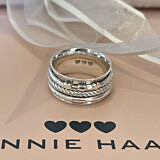 Three Heart Spinner Silver Ring