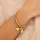 Pipa Boxed Heart Gold Plated Charm Bracelet
