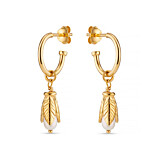 Petal Pearl Hoop Gold Plated Earrings