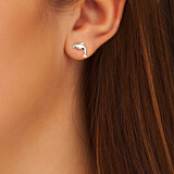 Outlet Teeny Weeny Dolphin Silver Stud Earrings