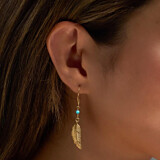 Feather Gem Gold Plated Earrings - Choice of Colour