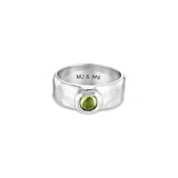 NU & MII Clara Band Peridot Silver Ring