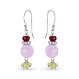 Precious Dangle Silver Earrings - Lilac