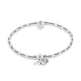 Fancy Initial Silver Bracelet - Love You
