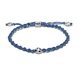 42 Men's Nugget Friendship Silver Bracelet - Blue/Grey