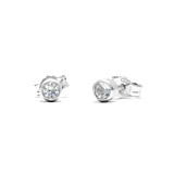 Zodiac Silver Stud Earrings - Birthstone