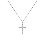 NU & MII Lined Cross Silver Chain Necklace