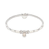 Teardrop Moonstone Silver Charm Bracelet
