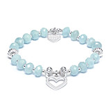 Amazonite Silver Bracelet - Open Heart