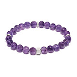 42 Men's Amethyst Spiritual Silver Bracelet