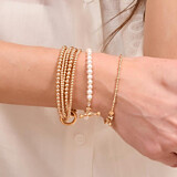 Poppy Pearl Gold Plated Bracelet - T-Bar