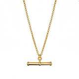 Outlet Solid Bar Gold Plated Necklace - Moonstone