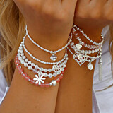 Anna Bella Silver Charm Bracelet - Multi Heart