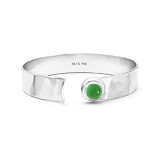 NU & MII Seville Silver Bangle - Green Agate