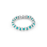 Mini Ria Silver Ring - Neon Turquoise