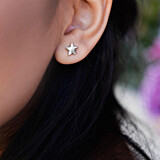 Boxed Star Silver Stud Earrings