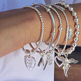 Sama My Guardian Angel Bracelet Stack - Sterling Silver 