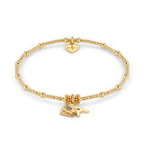 Love You Gold Plated Charm Bracelet - Initial