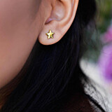 Outlet Boxed Star Gold Plated Stud Earrings