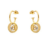 Outlet Full Moon Gold Plated Hoop Earrings