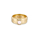 NU & MII Clara Band Rose Quartz  Gold Plated Ring