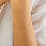 Outlet Tiny Star Pearl Gold Bracelet