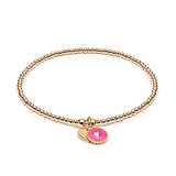 Santeenie Gold-Filled Enamel Heart Charm Bracelet - Choice of Colour