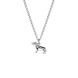 Dachshund Dog Charm Silver Necklace