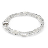 Personalised Looped Silver Bracelet - Pearl