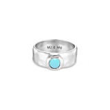 NU & MII Clara Band Turquoise Silver Ring