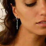 NU & MII Turquoise Cross Silver Earrings