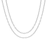 Outlet NU & MII Double Chain Silver Necklace