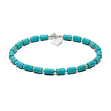 Turquoise Tubular Silver Bracelet